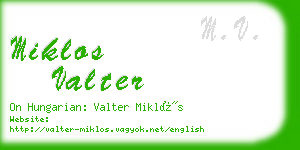 miklos valter business card